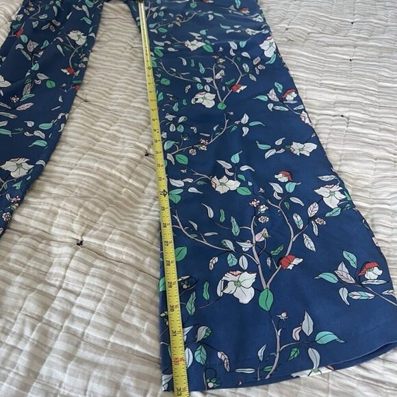 Paloma Blue Women's Wide Leg Floral Pants sz M Silk Designer Boho Chic Cottage - Picture 10 of 11